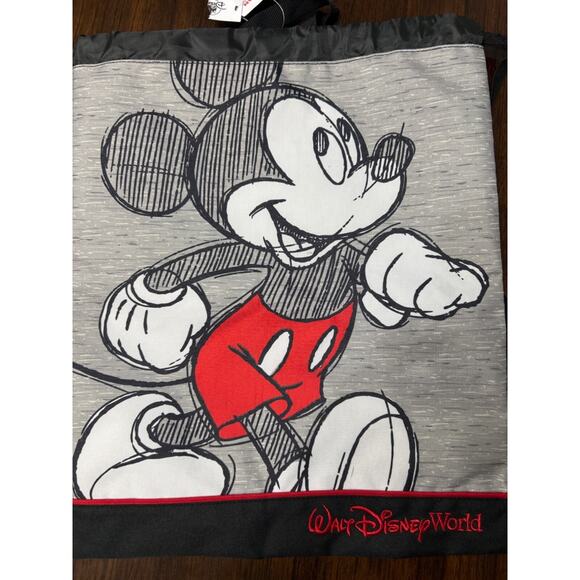 Walt Disney World Mickey Mouse Sketch Drawstring Cinch Bag 18.5” x 15” - Picture 3 of 7